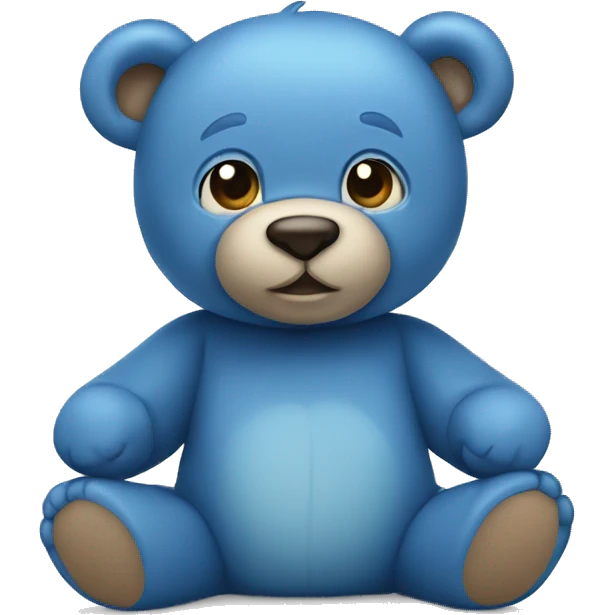 Create blue teddy bear in sitting pose emoji