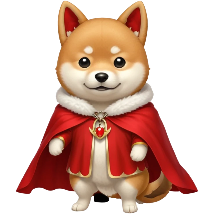 Shiba Dog in demon red collar cloak emoji