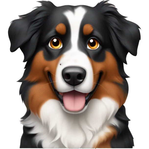 Australian Sheperd with the Colors of a bernese mountain dog emoji