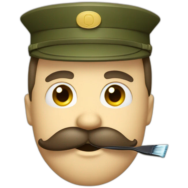Monsieur avec une moustache en brosse à dents et avec un habit militaire  emoji