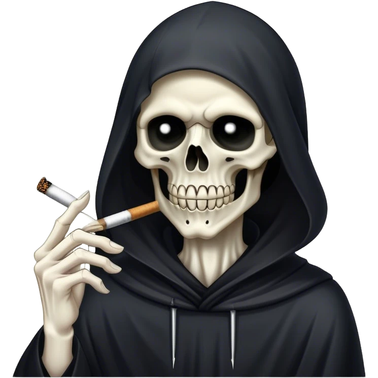 realistic grim reaper smoking blunt emoji