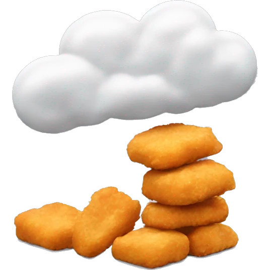 Thinking cloud with chicken nuggets in it emoji