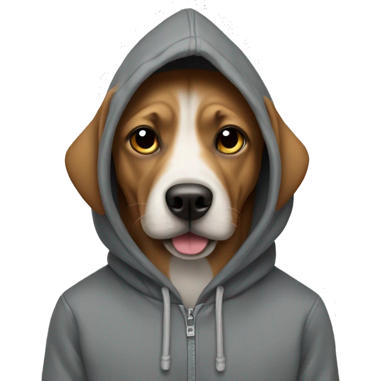 Dog with a hoodie emoji