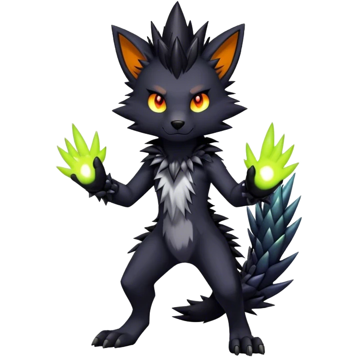 Edgy colorful anthro fursona Fakemon full body emoji