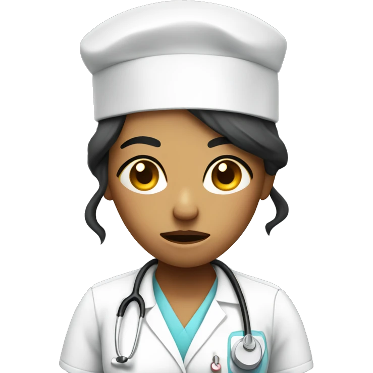 stressed unhappy sad looking nurse emoji