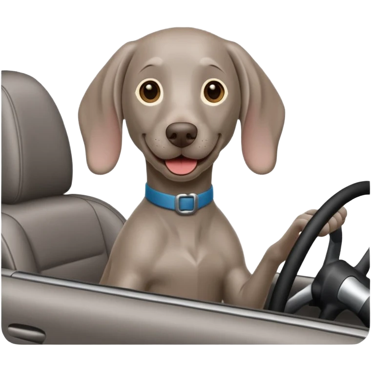 weimaraner driving  emoji