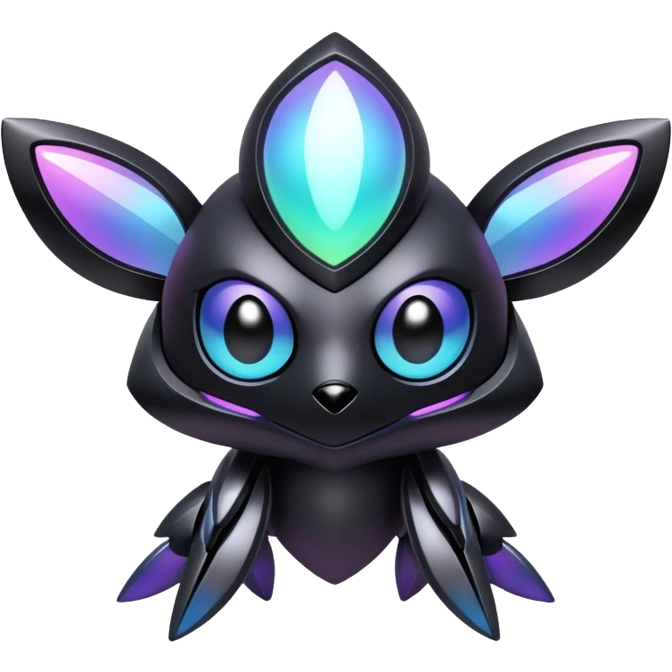 Futuristic modern Iridescent black dark fakemon emoji