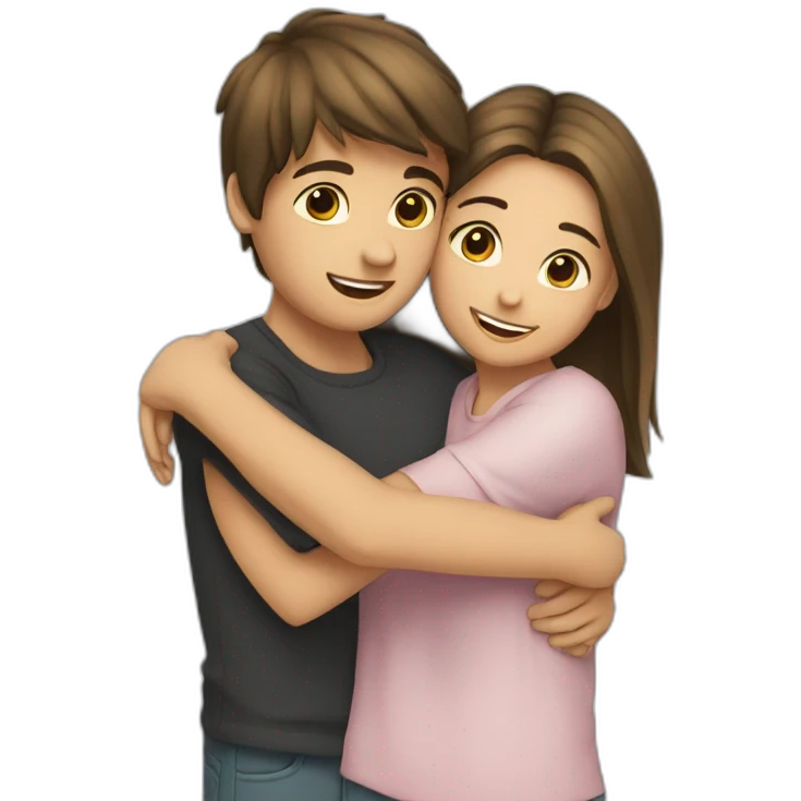 boy ans girl huging emoji