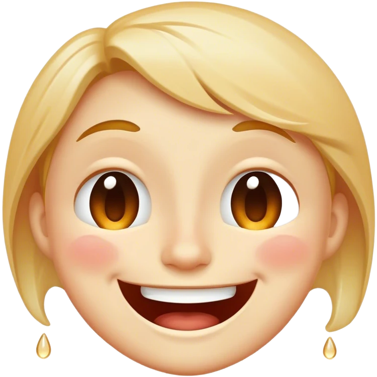Super happy face with cheers of joy streaming down emoji