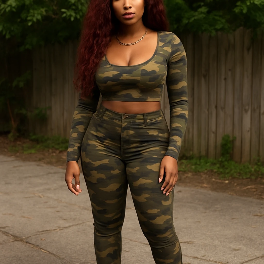 realistic full body camo baddie redbone emoji
