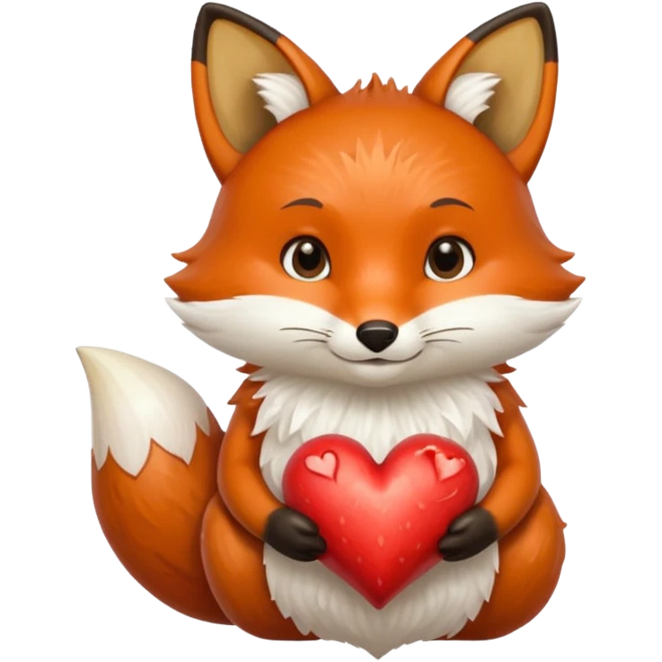 Zorrito con ajos de corazon emoji