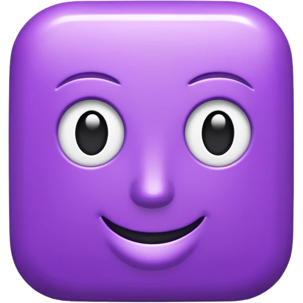 3D text that spells "me" in a shiny purple font  emoji