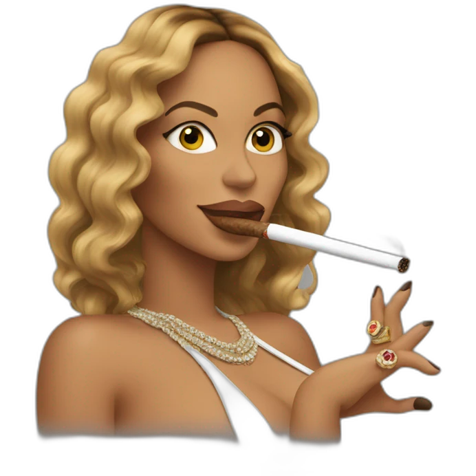 beyonce smoking cuban cigar emoji