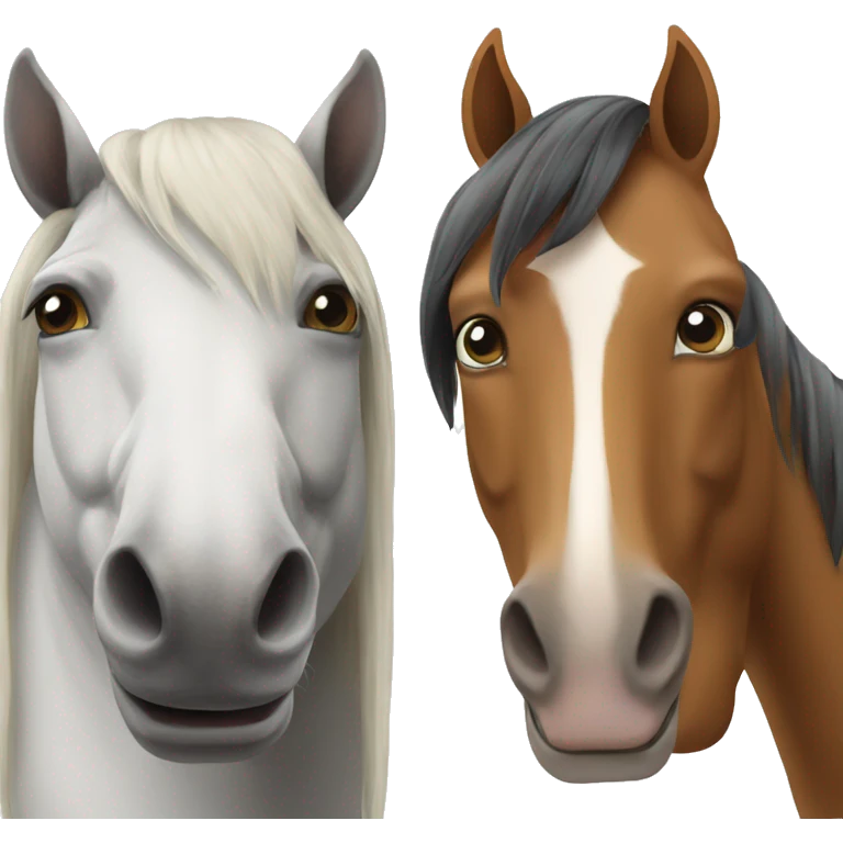 A cat and a horse emoji