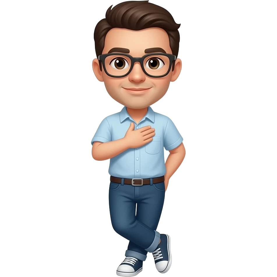 legs cross standinghand on chest emoji