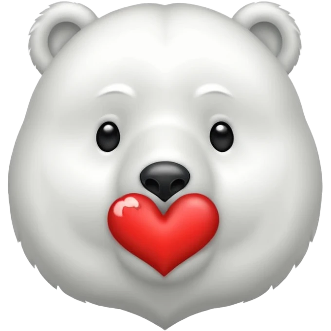 Puedes hacer a un oso polar que este mandando un beso el cual que de su boca salga un corazón Haci 😘 emoji
