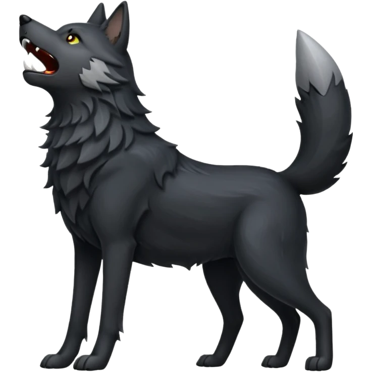 Lobo negro aullando emoji