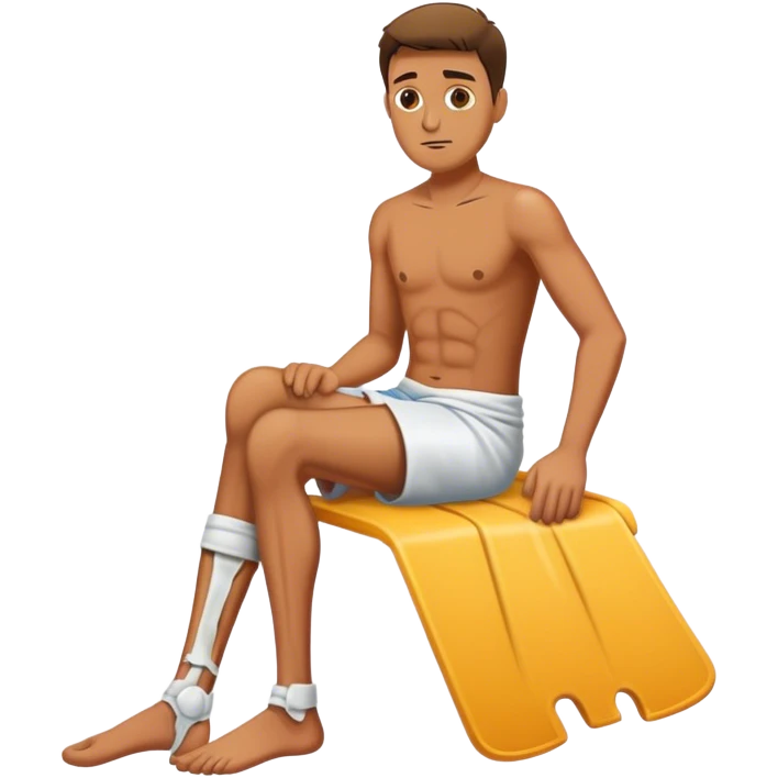 guy with a Broken leg emoji