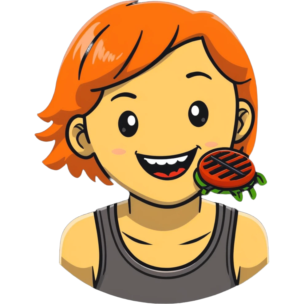 grill with a girl face  emoji