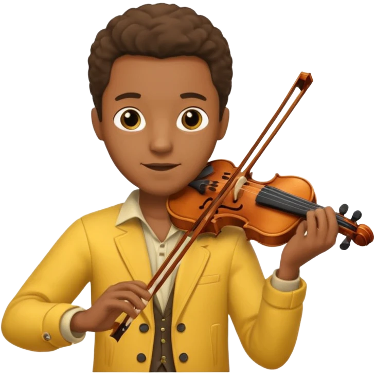yellow-colored violinist black man  emoji