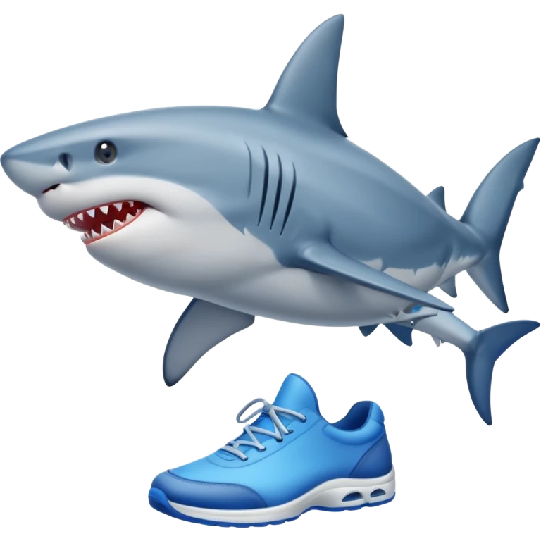 Shark wear blue shoes emoji