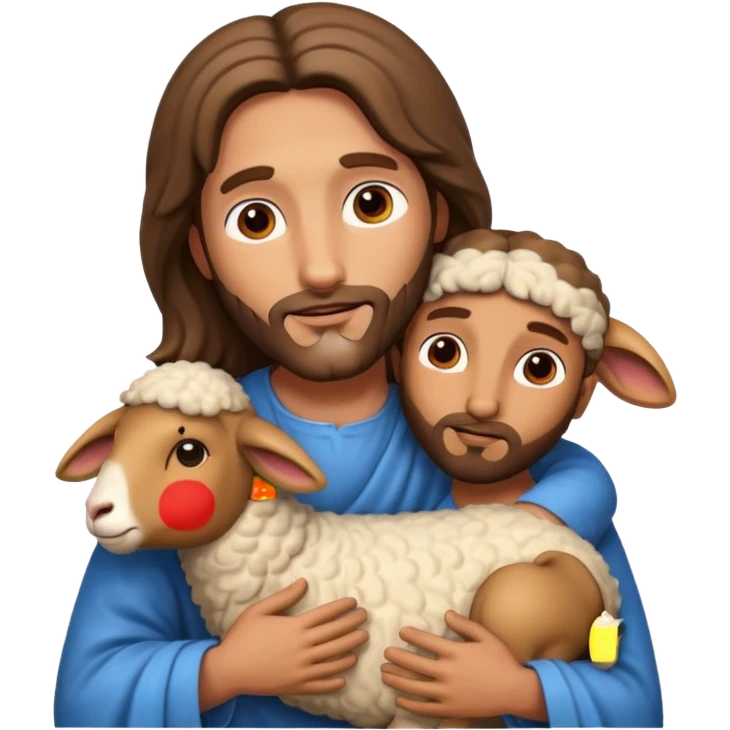jesus hugging sheep emoji
