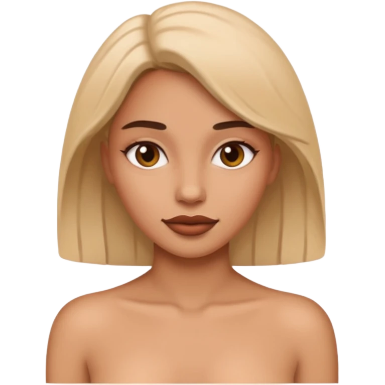 shirtless woman no clothes emoji