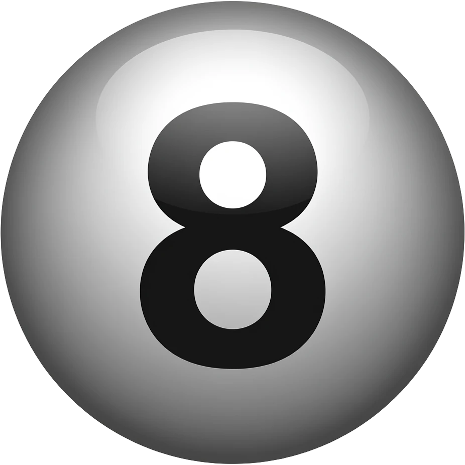 Bfdi ball 8 black text 8 with eyes face emoji