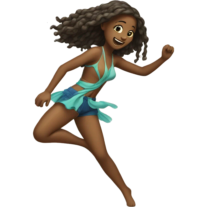 Girl Dancing in de beach  emoji