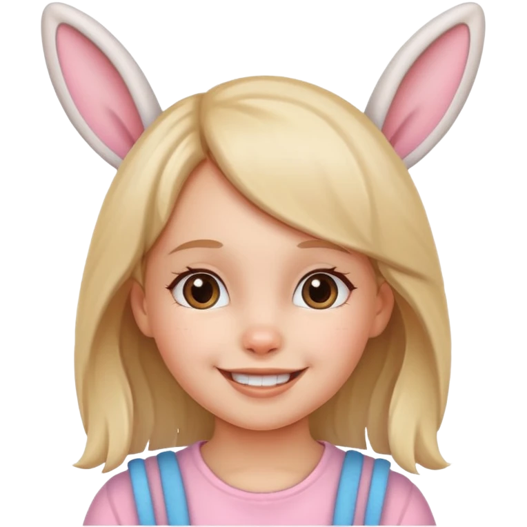 kid girl with bunny ears emoji