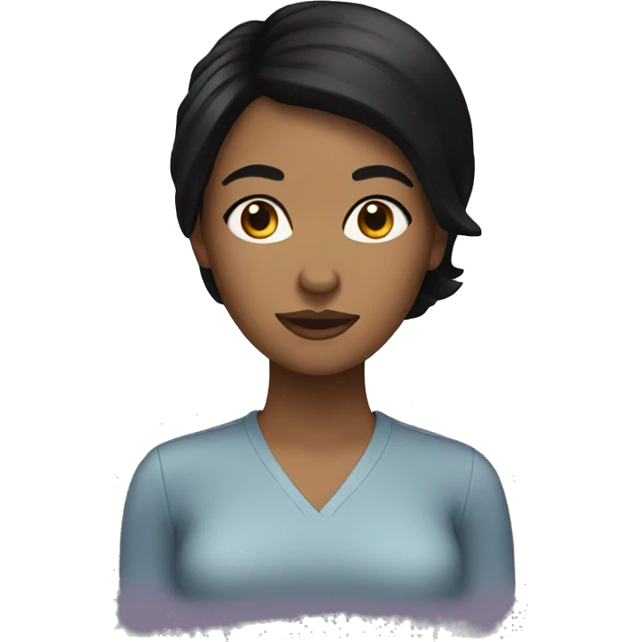 Woman with black hair emoji