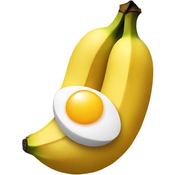 Banana eating an egg emoji