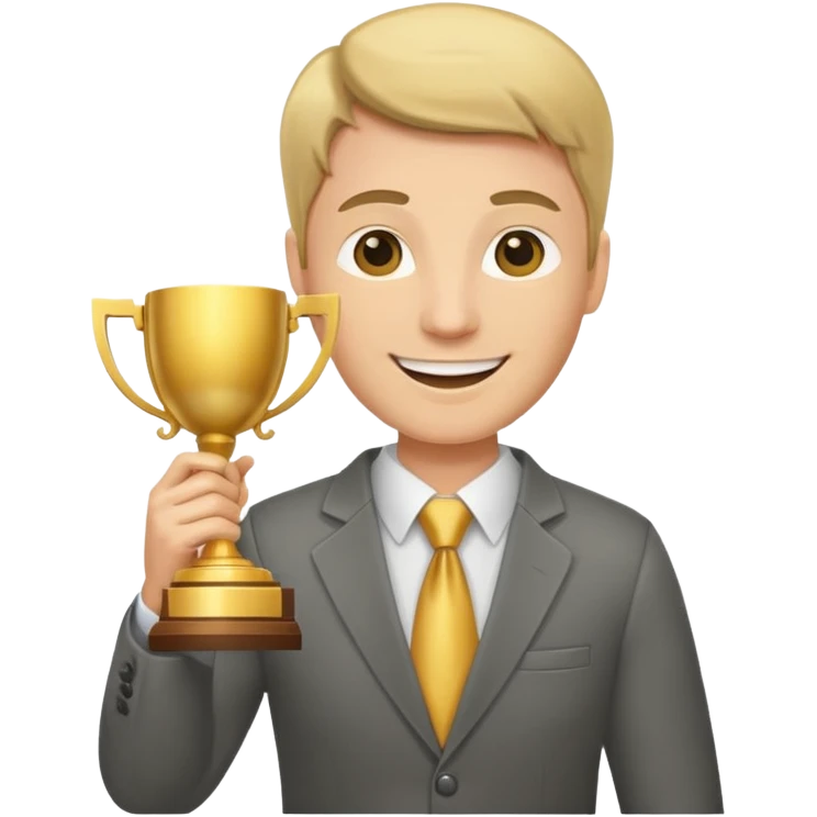 top tier office worker with trophy in his hand emoji