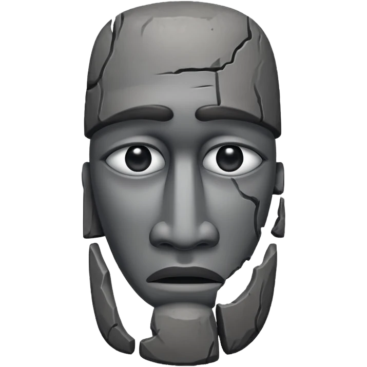 the easter island stone guy with a tear in its eye emoji