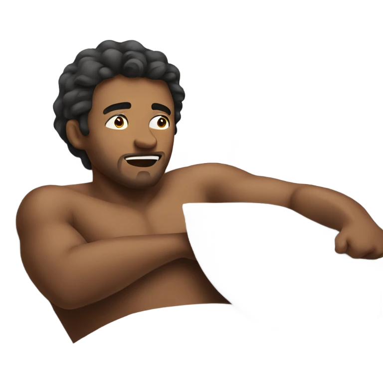 man waking up emoji