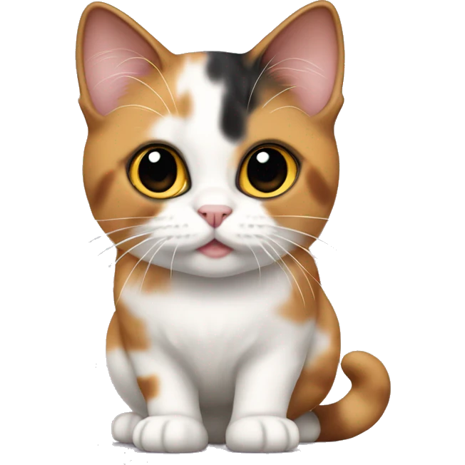 Calico munchkin cat standing  emoji