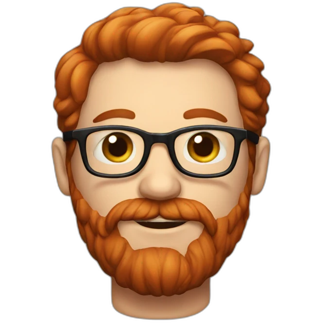 Portrait Bols man with red beard and glasses emoji