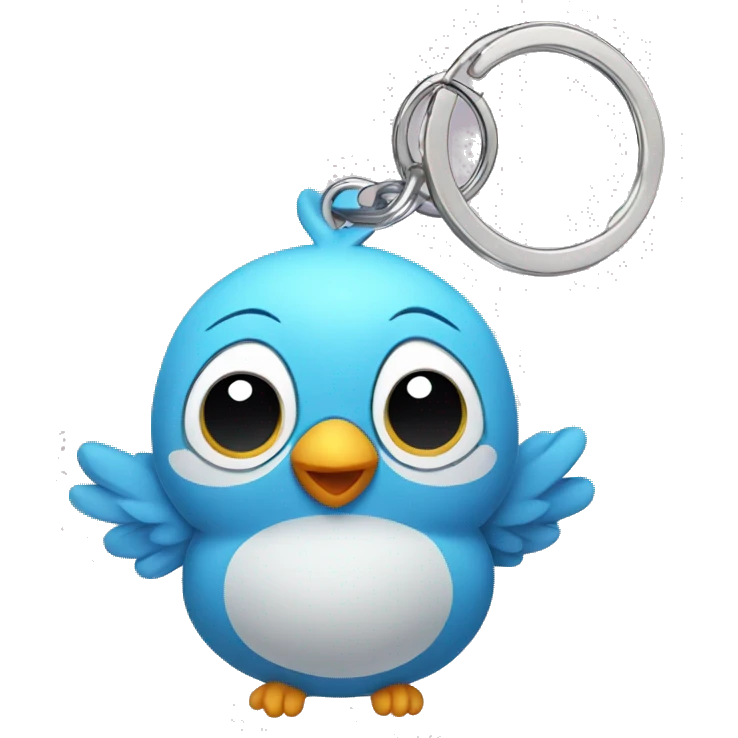 a keychain of a cute baby bird emoji
