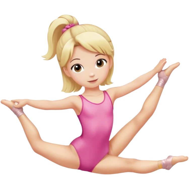 Dance gymnastics kids pink with blonde hair emoji