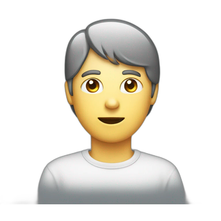 person speaking with an imessage bubble above him emoji
