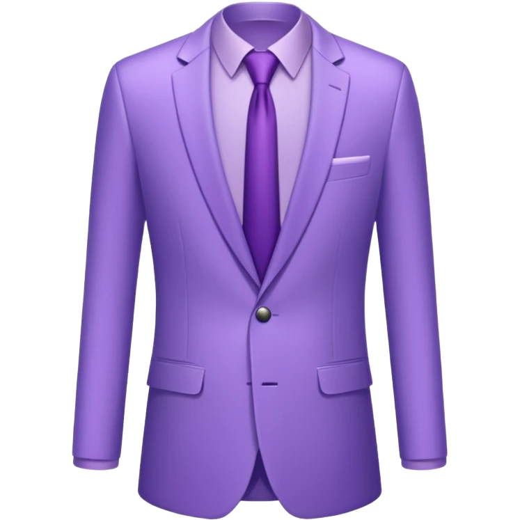 lavender-purple  Suit, smooth rounded neckline, simple design, glossy surface, plain background.only suit. emoji