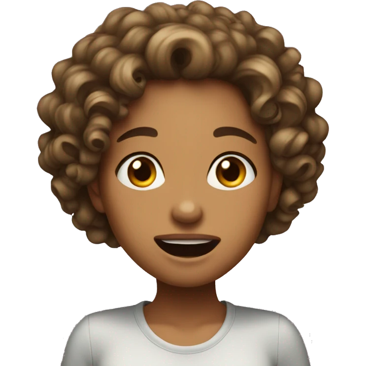 girl curly hair open mouth with sali emoji