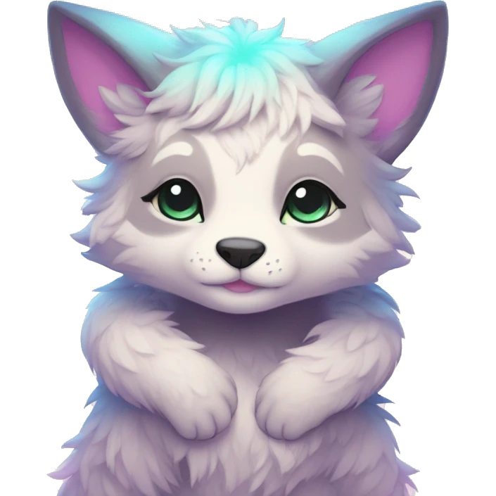 Full body Kawaii bright fantasy ethereal anthro fursona animal emoji