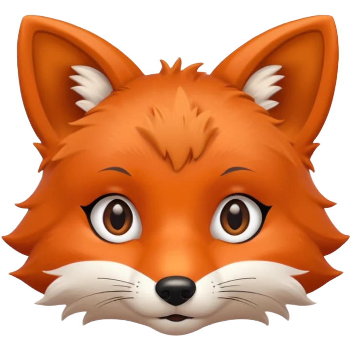 simple cute fox only face, simple eyes, only pupils emoji