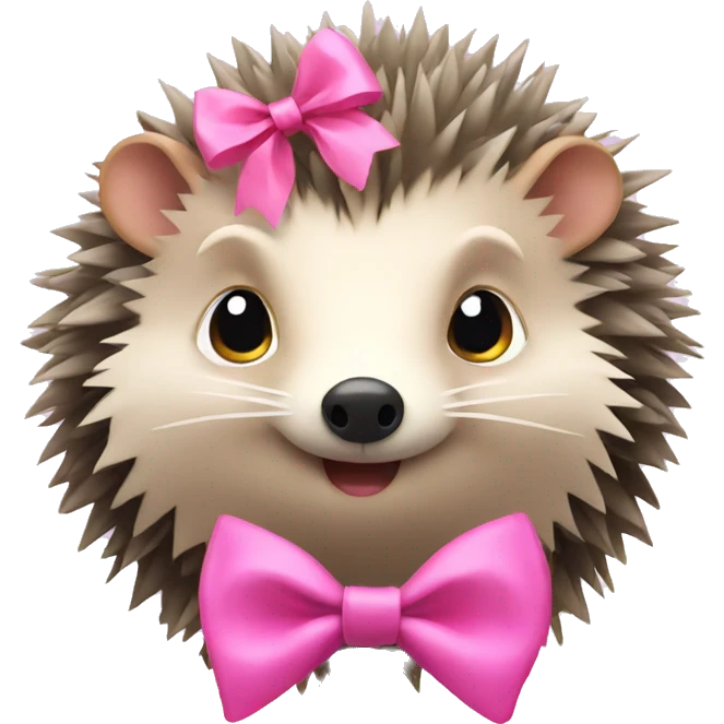 hedgehog with a pink bow emoji