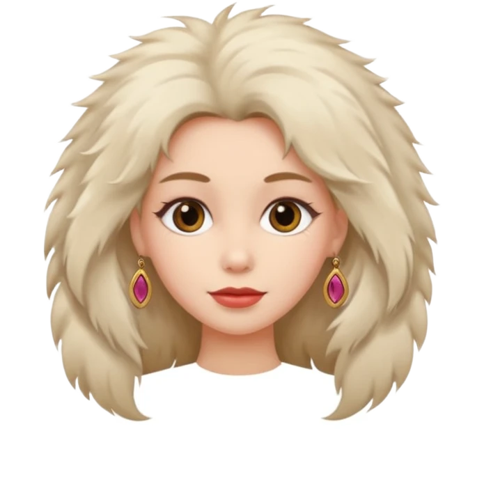 fashionist woman with fur hair clip emoji