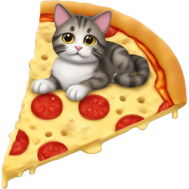 Cat Eaton cheese pizza emoji