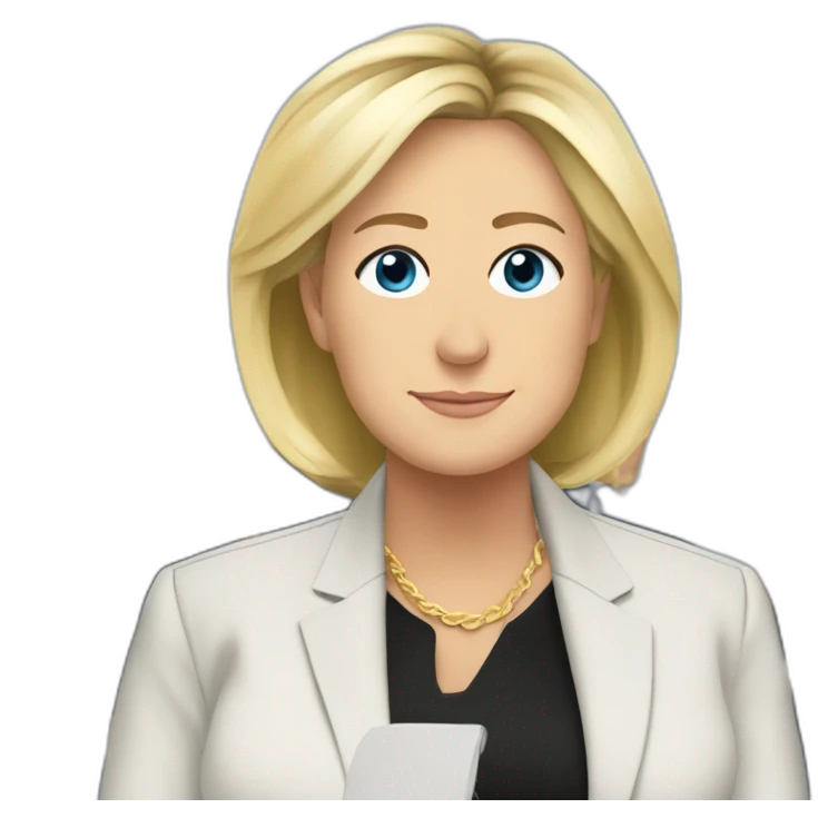 Marine le Pen aims at a black guy emoji