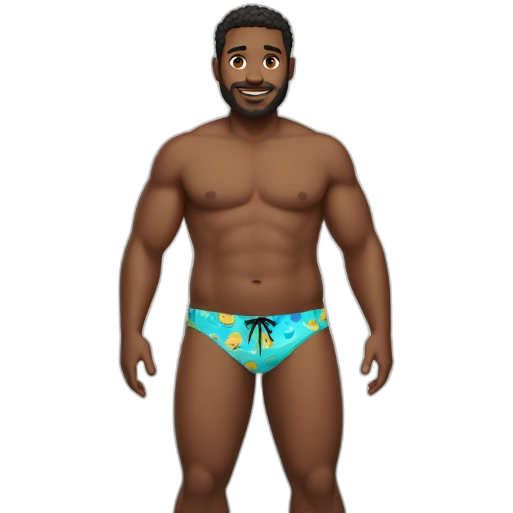 Full body dadbod in swim trunks emoji
