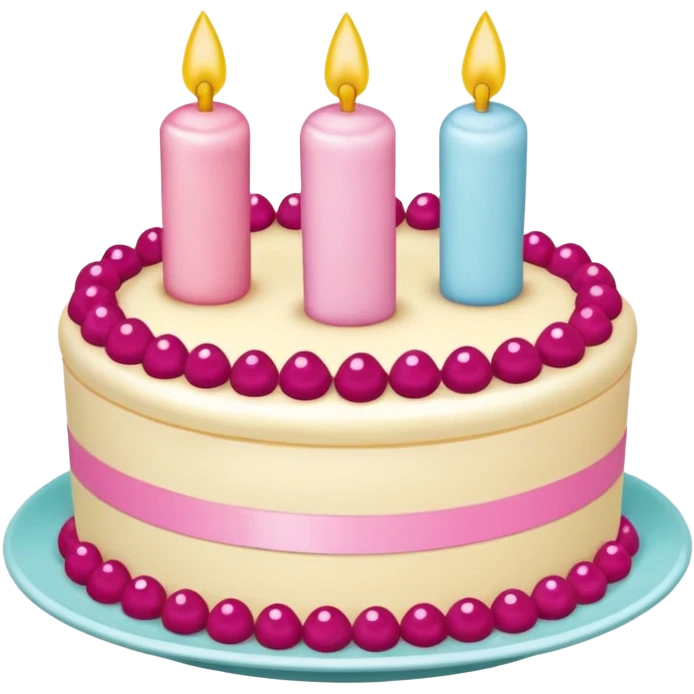 pastel de cumpleaños de 3 niveles con un moño rosa emoji